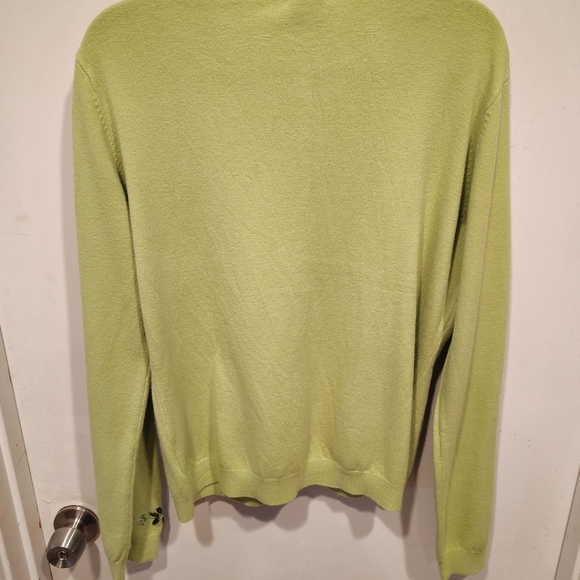 George Vintage Bejeweled Green Angora Blend Cardigan Sweater Sz XL-Y2K Fairy - Picture 7 of 7